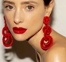 将图片加载到图库查看器,Bollywood Blossom Earrings — Handcrafted Elegance with a Cultural Soul
