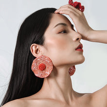 Cargar imagen en el visor de la galería, Patchouli Sunflower Beads Earring & Ring Set