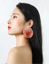 Cargar imagen en el visor de la galería, Patchouli Sunflower Beads Earring & Ring Set