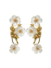 将图片加载到图库查看器,Enamel Monkey and Tipani Flower Earrings