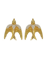 将图片加载到图库查看器,Swallow’s Flight Zircon Clip Earrings