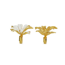 Load image into Gallery viewer, Double White Orchid Earrings