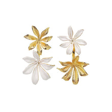 Load image into Gallery viewer, Double White Orchid Earrings