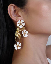 将图片加载到图库查看器,Enamel Monkey and Tipani Flower Earrings