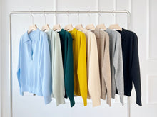 将图片加载到图库查看器,Jo V Neck Vintage Polo Cashmere Sweater