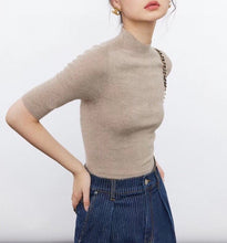 Load image into Gallery viewer, Olivia Seamless Superfine Merino Wool Mock Neck Short Sleeves — The Art of Perfect Form