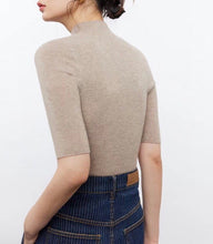 Load image into Gallery viewer, Olivia Seamless Superfine Merino Wool Mock Neck Short Sleeves — The Art of Perfect Form