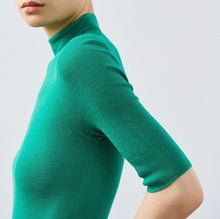 Load image into Gallery viewer, Olivia Seamless Superfine Merino Wool Mock Neck Short Sleeves — The Art of Perfect Form