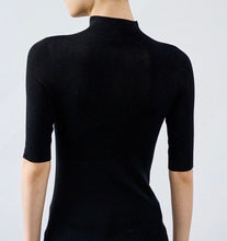 Load image into Gallery viewer, Olivia Seamless Superfine Merino Wool Mock Neck Short Sleeves — The Art of Perfect Form