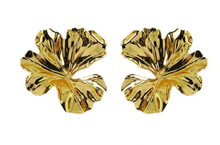 Load image into Gallery viewer, Bloom Flower Gold Earrings