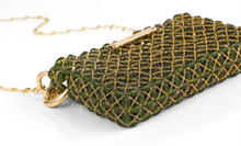 Cargar imagen en el visor de la galería, Handcrafted Glass Stone Woven Mini Chain Bag