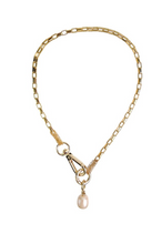 将图片加载到图库查看器,Handmade Freshwater Pearl (or Natural Stone) Irregular Design Metal Necklace