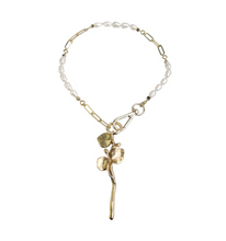 将图片加载到图库查看器,Handmade Freshwater Pearl (or Natural Stone) Irregular Design Metal Necklace