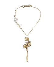 将图片加载到图库查看器,Handmade Freshwater Pearl (or Natural Stone) Irregular Design Metal Necklace