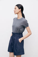 将图片加载到图库查看器，Luxe Merino Wool and Mulberry Silk Round Neck Knitted Short Sleeve
