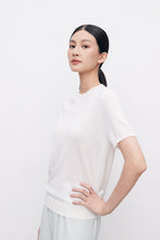 Charger l&#39;image dans la galerie, Luxe Merino Wool and Mulberry Silk Round Neck Knitted Short Sleeve
