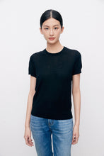 将图片加载到图库查看器，Luxe Merino Wool and Mulberry Silk Round Neck Knitted Short Sleeve
