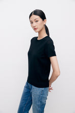 将图片加载到图库查看器，Luxe Merino Wool and Mulberry Silk Round Neck Knitted Short Sleeve
