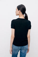 Charger l&#39;image dans la galerie, Luxe Merino Wool and Mulberry Silk Round Neck Knitted Short Sleeve
