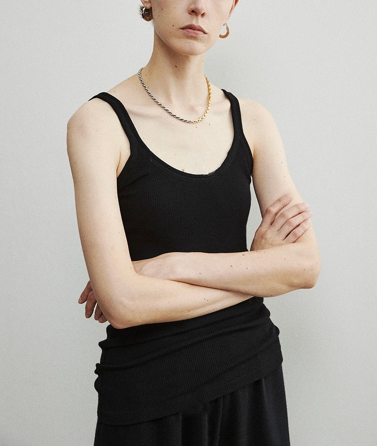 Tara Super Fine Merino Wool Thin Strap Tank Top