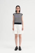 将图片加载到图库查看器，ÀIMAI French Classic Merino Wool Blue and White Striped Knit Vest
