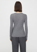 Load image into Gallery viewer, Cable Merino Wool Round Neck Long Sleeve Sweater
