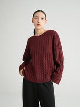 画像をギャラリービューアに読み込む, Cable Knit Cashmere Wool Sweater
