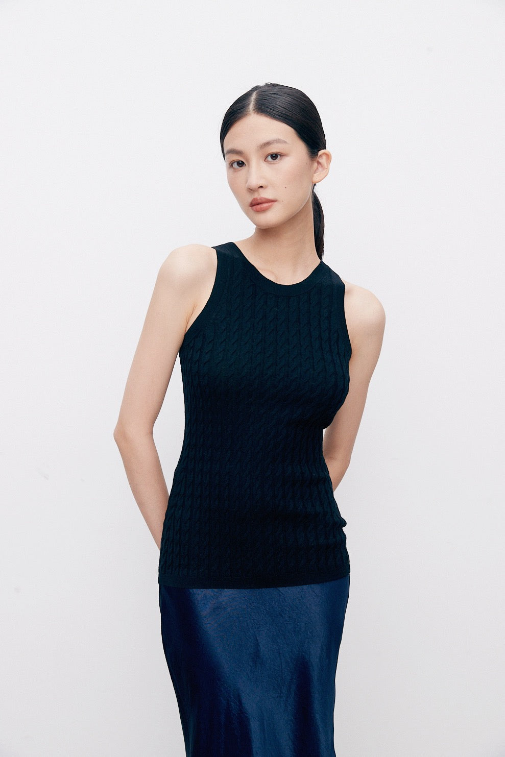 Mini Cable Wool Knit Vest