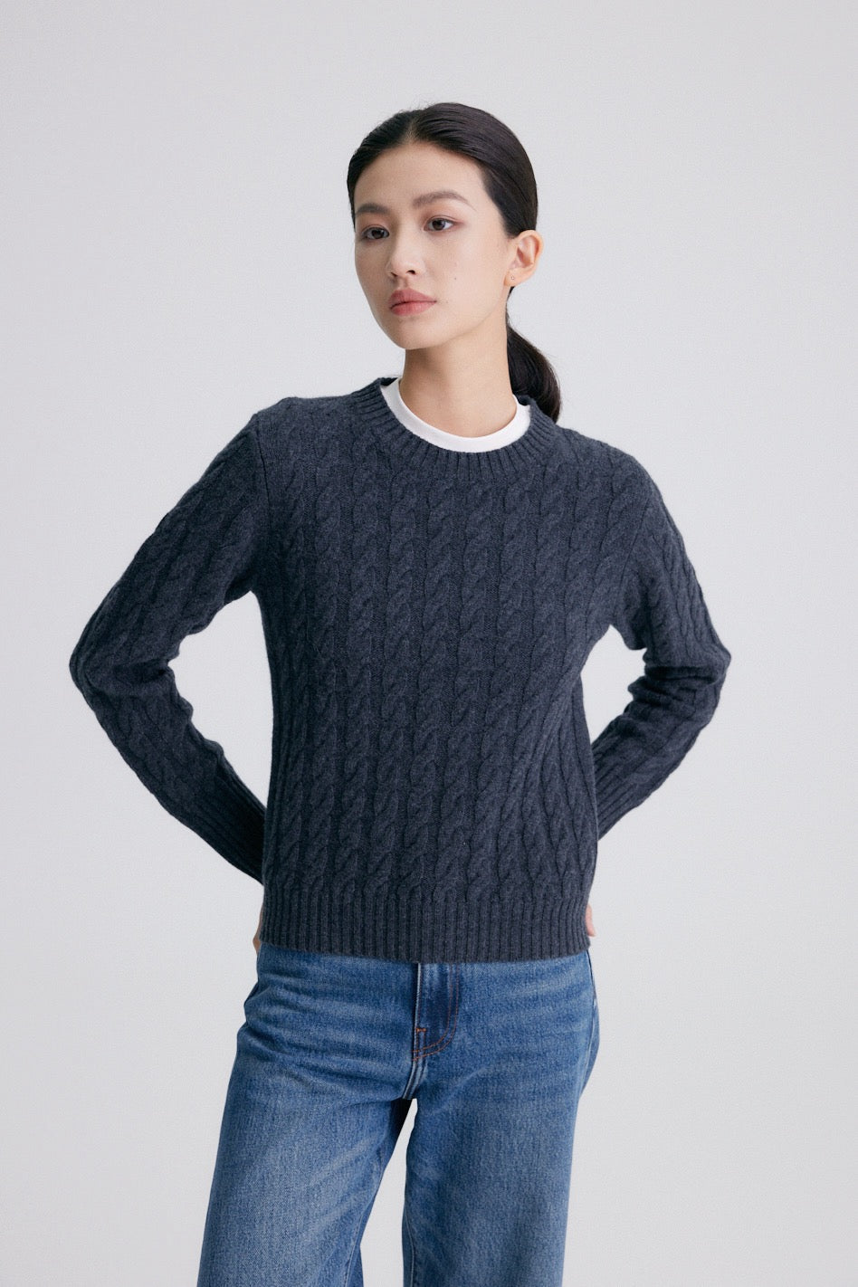 SHARON Cable Knit Wool Sweater