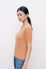 Charger l&#39;image dans la galerie, Charlotte Cable Knit Short-Sleeve Sweater
