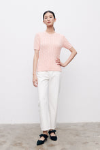 Load image into Gallery viewer, Charlotte Cable Knit Short-Sleeve Sweater
