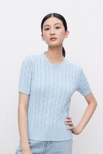 将图片加载到图库查看器，Charlotte Cable Knit Short-Sleeve Sweater
