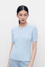 Charger l&#39;image dans la galerie, Charlotte Cable Knit Short-Sleeve Sweater
