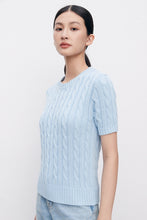 将图片加载到图库查看器，Charlotte Cable Knit Short-Sleeve Sweater
