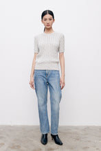 Charger l&#39;image dans la galerie, Charlotte Cable Knit Short-Sleeve Sweater
