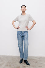 Charger l&#39;image dans la galerie, Charlotte Cable Knit Short-Sleeve Sweater
