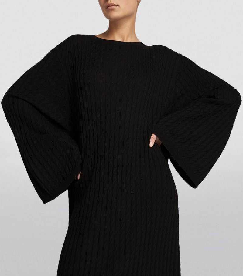 Elegance Wool Cable Knit Dress