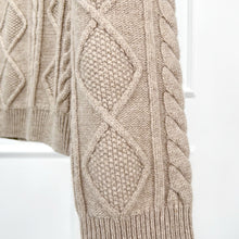 将图片加载到图库查看器，Allison Wool Cable Knit V-Neck Sweater
