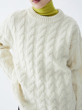 将图片加载到图库查看器，Risario Heavyweight Wool Cable Knit Sweater
