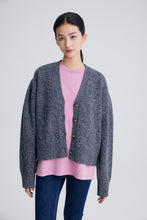 将图片加载到图库查看器，Melange Wool Open Cardigan
