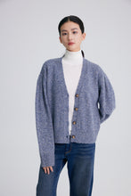 将图片加载到图库查看器，Melange Wool Open Cardigan
