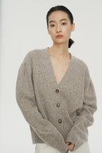 将图片加载到图库查看器，Melange Wool Open Cardigan
