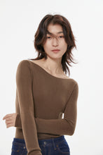 将图片加载到图库查看器，Lynn Seamless Super Fine Merino Wool Boat Neck Long Sleeve
