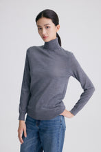 Load image into Gallery viewer, Diamond Wool and Mulberry Silk High-Neck Long Sleeve
