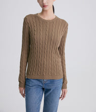 Load image into Gallery viewer, Classic Cable Round Neck Cable Knit Sweater
