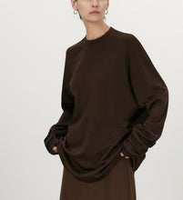 画像をギャラリービューアに読み込む, ANDREA Acetate Wool Round Neck Long Sleeve T-shirt
