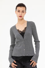 Load image into Gallery viewer, Susan Premier Ruffled Trim Extra Fine Merino Cardigan — A Whisper of Timeless Elegance

