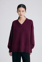 Load image into Gallery viewer, Davion Premium Pure Cashmere V-Neck Sweater — The Geometry of Quiet Strength
