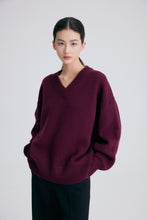 Load image into Gallery viewer, Davion Premium Pure Cashmere V-Neck Sweater — The Geometry of Quiet Strength
