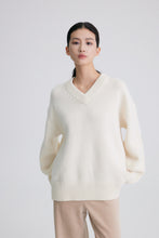 Load image into Gallery viewer, Davion Premium Pure Cashmere V-Neck Sweater — The Geometry of Quiet Strength
